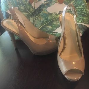 Jessica Simpson Nude Patent Leather Slingback 7.5